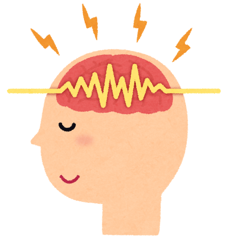 脳から発生している電気信号をイメージした 脳波のイラスト ３つの顔を持つ男のブログ